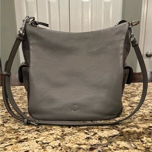 Coach Grey tote like purse with side pockets. Soft!!  Great condition!